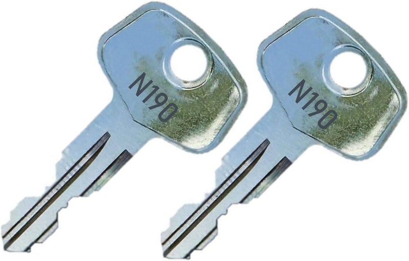 2 Thule N190 Replacement Keys - Roof Racks, Rails, Cargo Box, Carriers, Crossbars, Haulers, Bags (Codes N001-N250 or N001R-N250R) Better Than OEM!